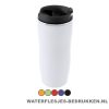 Reisbeker goedkoop plastic 400ml bedrukt